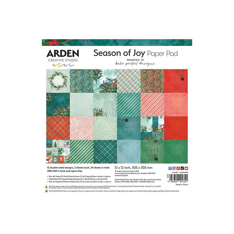 Arden Creative Studio - Papirblok 30x30 - Season Of Joy