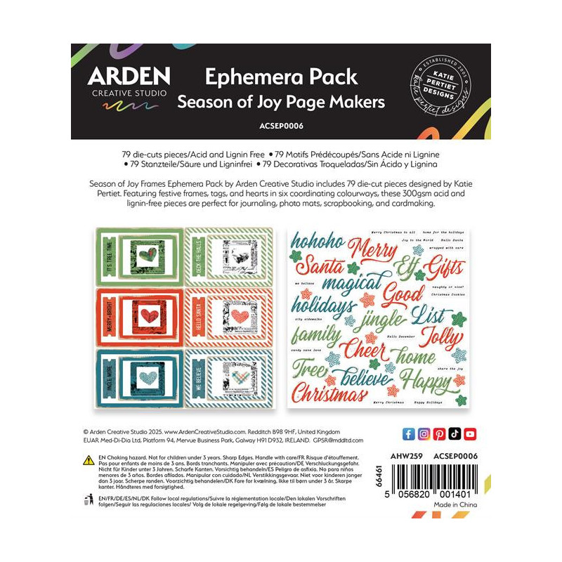 Arden Creative Studio - Ephemera Pack - Season Of Joy - Page Makers