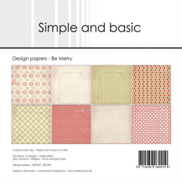 Simple And Basic - Papirpakke 15x15 - Be Merry - SBP553