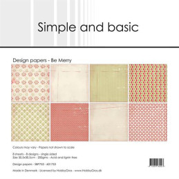 Simple And Basic - Papirpakke 30.5x30.5 - Be Merry - SBP753
