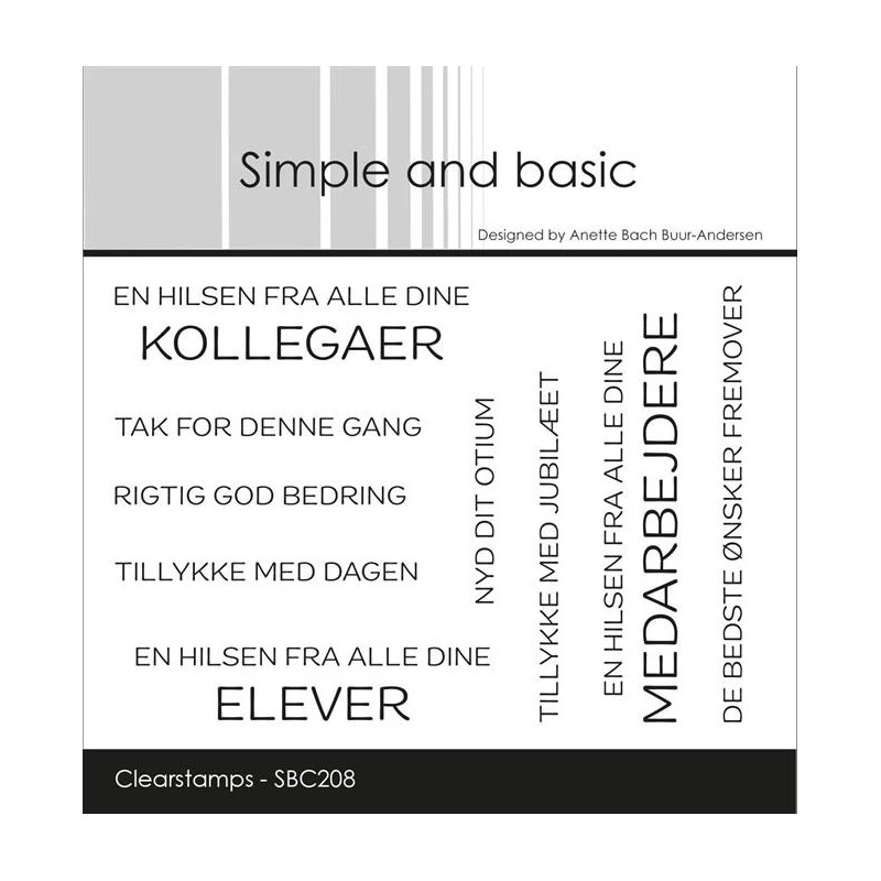 Simple And Basic - Stempel - En Hilsen - SBC208