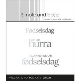 Simple And Basic - Press Plate/Hot Foil Plate - Fødselsdag