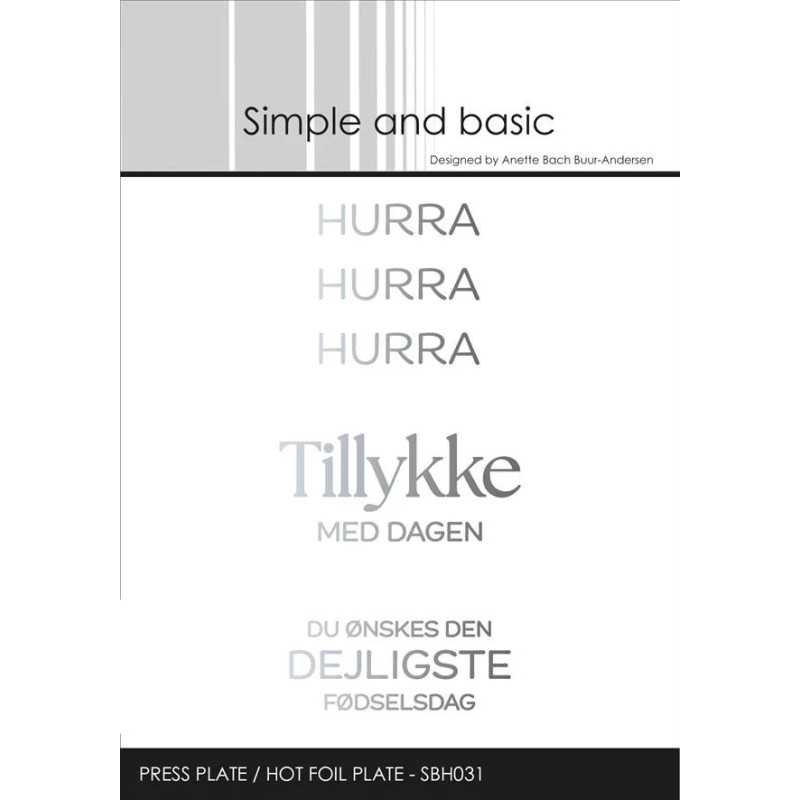 Simple And Basic - Press Plate/Hot Foil Plate - Hurra