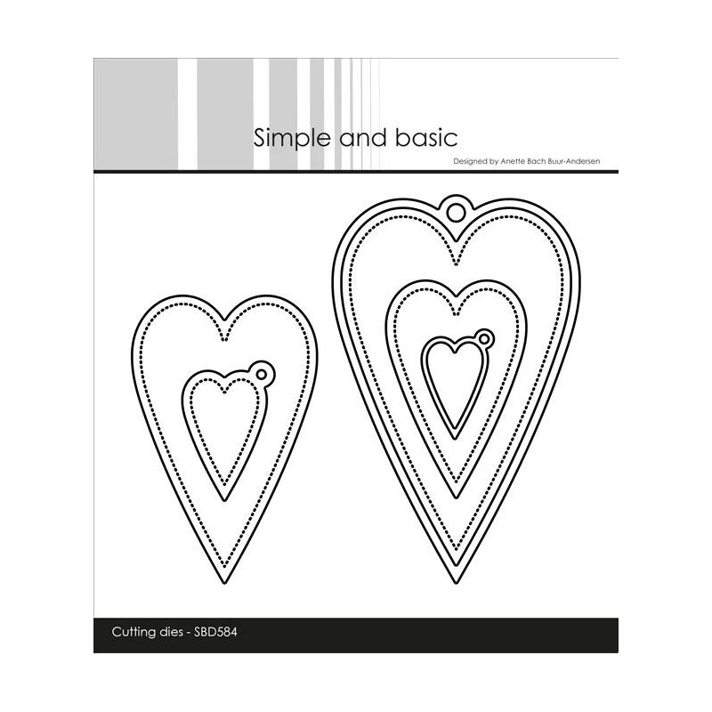 Simple And Basic - Oblong Hearts w/Tag - SBD584