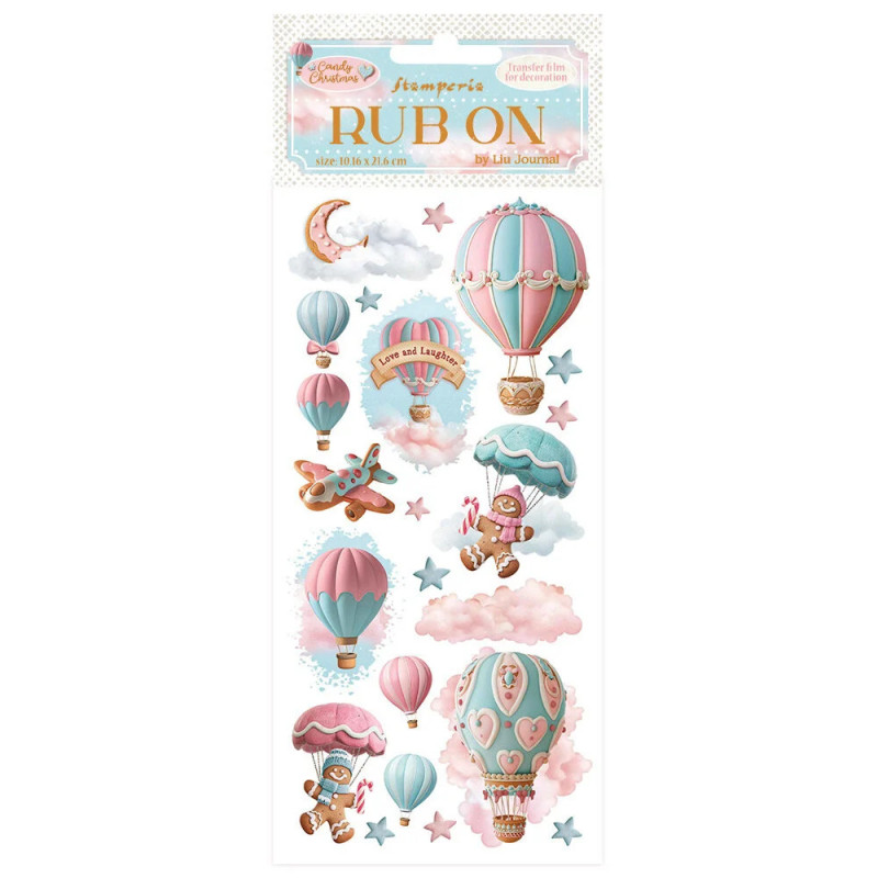 Stamperia - Rub-On - Candy Christmas - Air Balloons - DFLRB172