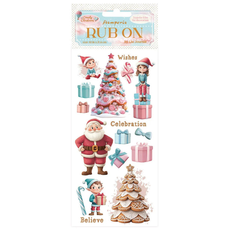 Stamperia - Rub-On - Candy Christmas - Santa Claus - DFLRB173