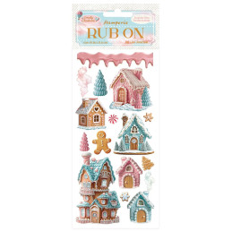 Stamperia - Rub-On - Candy Christmas - Marzipan Houses - DFLRB176