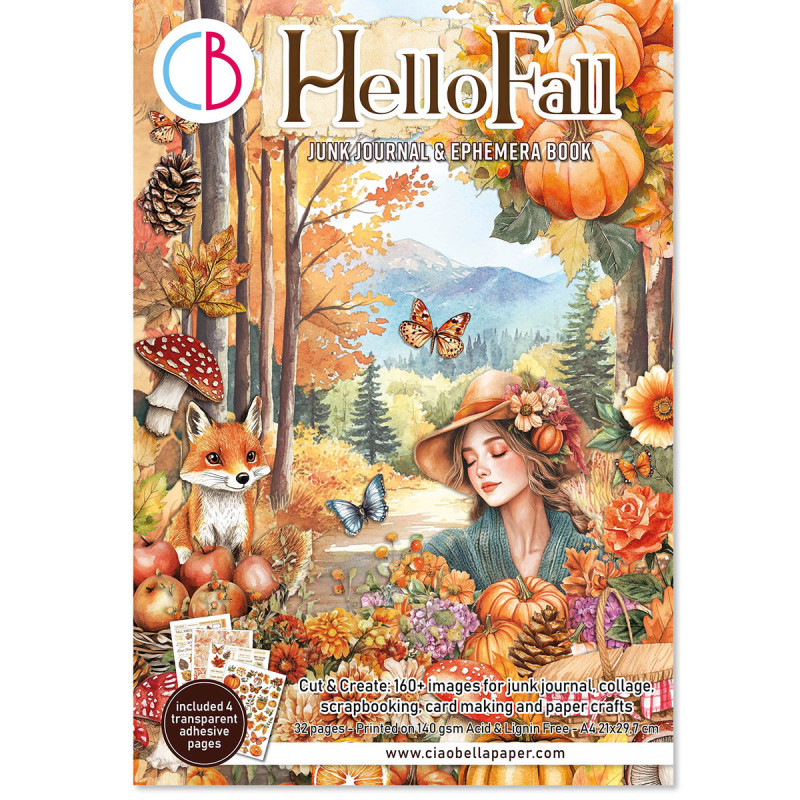Ciao Bella - Junk Journal Ephemera Book A4 - Hello Fall