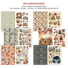 Ciao Bella - Junk Journal Ephemera Book A4 - Hot Cocoa & Holly