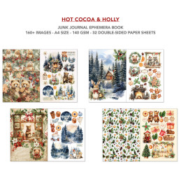 Ciao Bella - Junk Journal Ephemera Book A4 - Hot Cocoa & Holly
