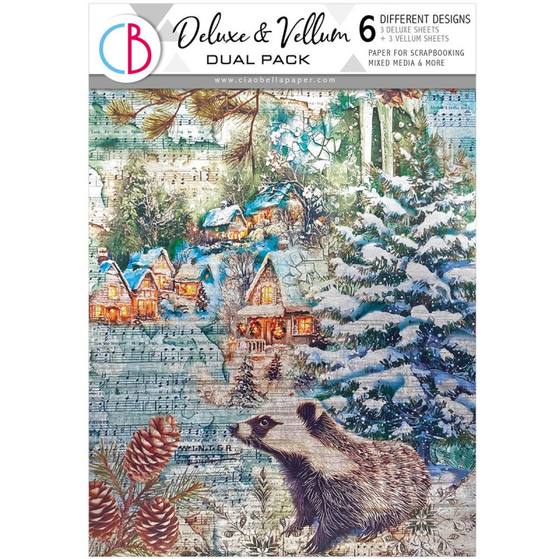 Ciao Bella - Papir/Vellum A4 - Deluxe Paper Silver & Vellum Mix - Forest Tales
