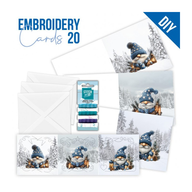 Stitch And Do Cards 20 - Gnomie Christmas