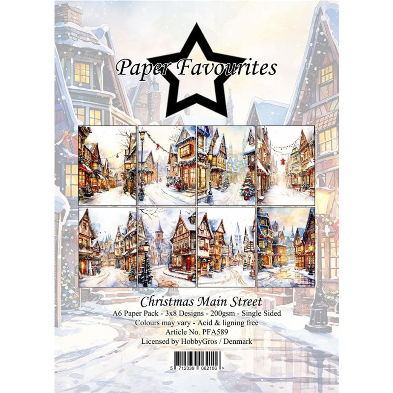 Paper Favourites - Papirpakke A6 - Christmas Main Street - PFA589