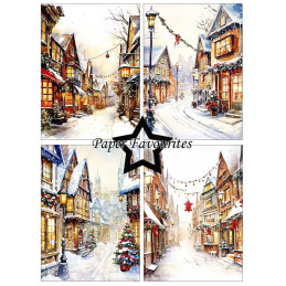 Paper Favourites - Papirpakke A6 - Christmas Main Street - PFA589