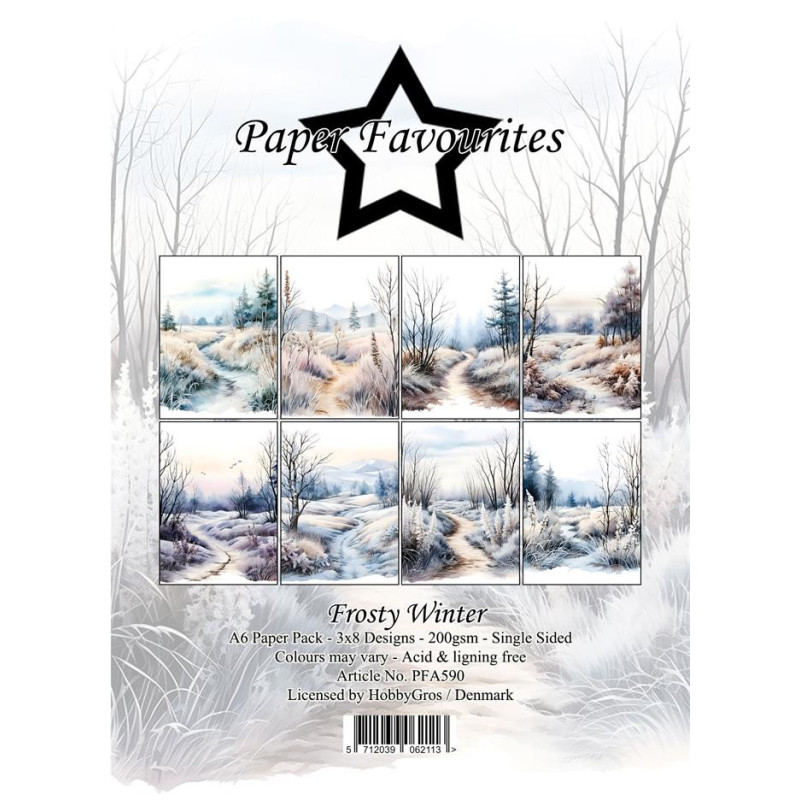 Paper Favourites - Papirpakke A6 - Frosty Winter - PFA590