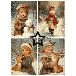 Paper Favourites - Papirpakke A6 - Vintage Winter - PFA592