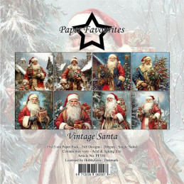 Paper Favourites - Papirpakke 15x15 - Vintage Santa - PF550