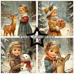 Paper Favourites - Papirpakke 15x15 - Vintage Winter - PF551