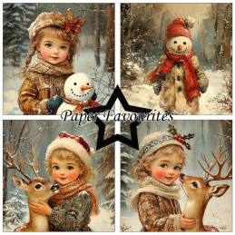 Paper Favourites - Papirpakke 15x15 - Vintage Winter - PF551