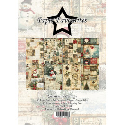 Paper Favourites - Papirpakke A5 - Christmas Collage - PFA189