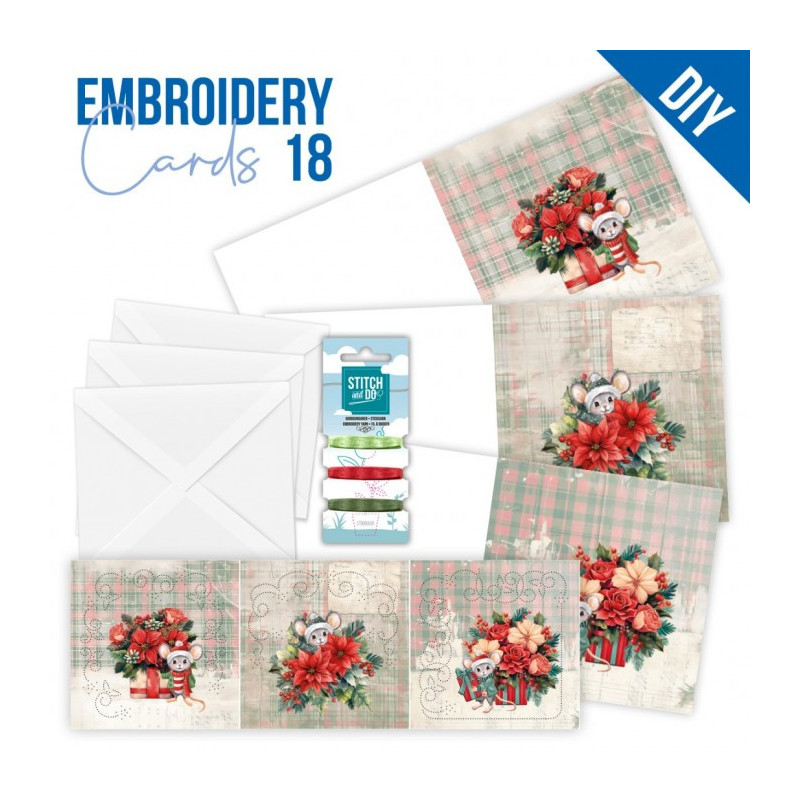 Stitch And Do Cards 18 - Floral Christmas