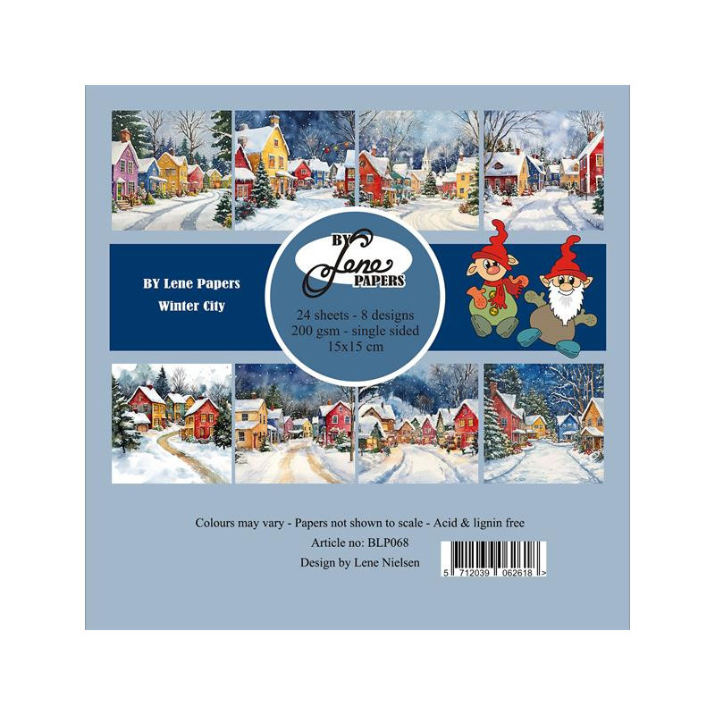 By Lene - Papirpakke 15x15 - Winter City - BLP068