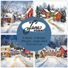 By Lene - Papirpakke 30x30 - Winter City - BLP368