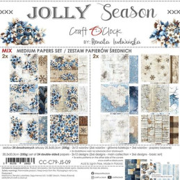 Craft O'Clock - Papirpakke 20x20 - Jolly Season - Mix