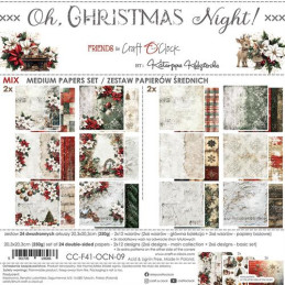 Craft O'Clock - Papirpakke 20x20 - Oh Christmas Night - Mix