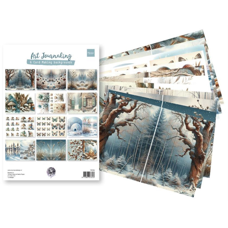 Marianne Design - Papirsæt A4 - Art Journaling Wintersetet By Fairybells - FB2506