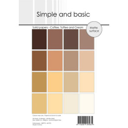 Simple And Basic - Papirpakke A5 - Solid Papers - Coffee, Toffee And Cream - SBP973