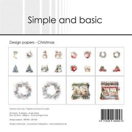 Simple And Basic - Papirpakke 15x15 - Christmas - SBP554