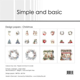 Simple And Basic - Papirpakke 30.5x30.5 - Christmas - SBP754