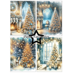 Paper Favourites - Papirpakke A6 - Christmas Trees - PFA594