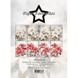 Paper Favourites - Papirpakke A6 - Poinsettia - PFA595