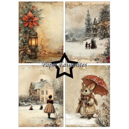 Paper Favourites - Papirpakke A6 - Victorian Christmas - PFA596