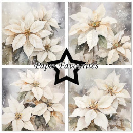 Paper Favourites - Papirpakke 15x15 - Poinsettia - PF554