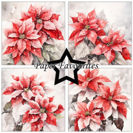 Paper Favourites - Papirpakke 15x15 - Poinsettia - PF554