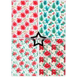 Paper Favourites - Papirpakke A5 - Poinsettia - PFA196