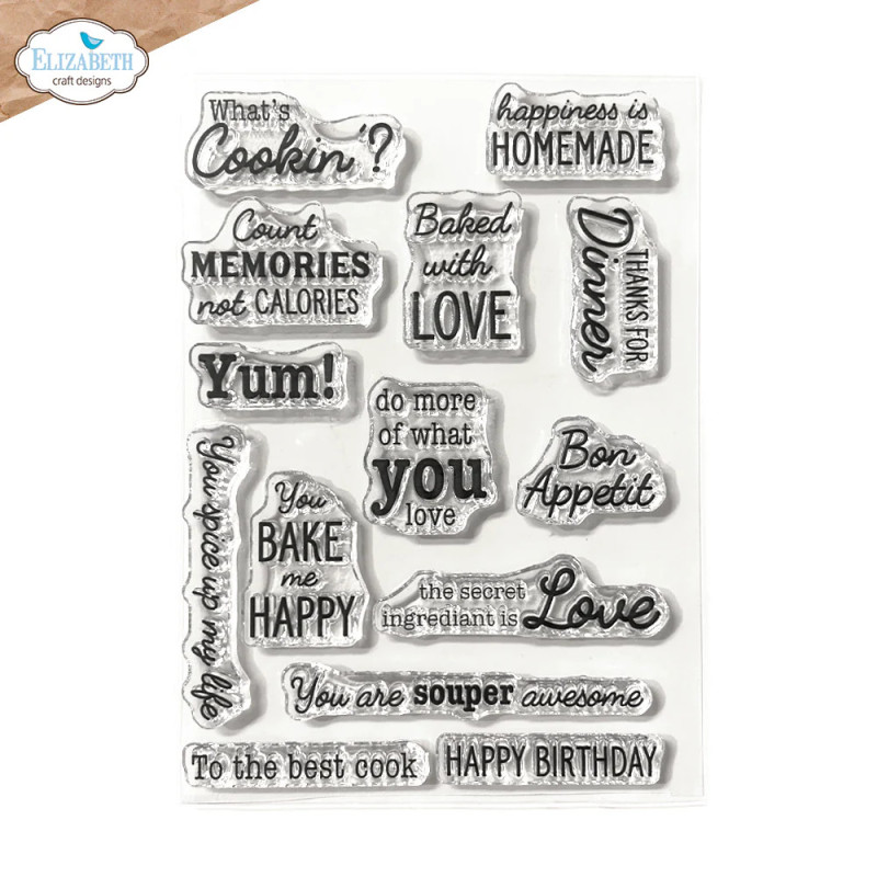 Elizabeth Craft Designs - Stamps - Cute & Whimsical - In The Kitchen Sentiments
