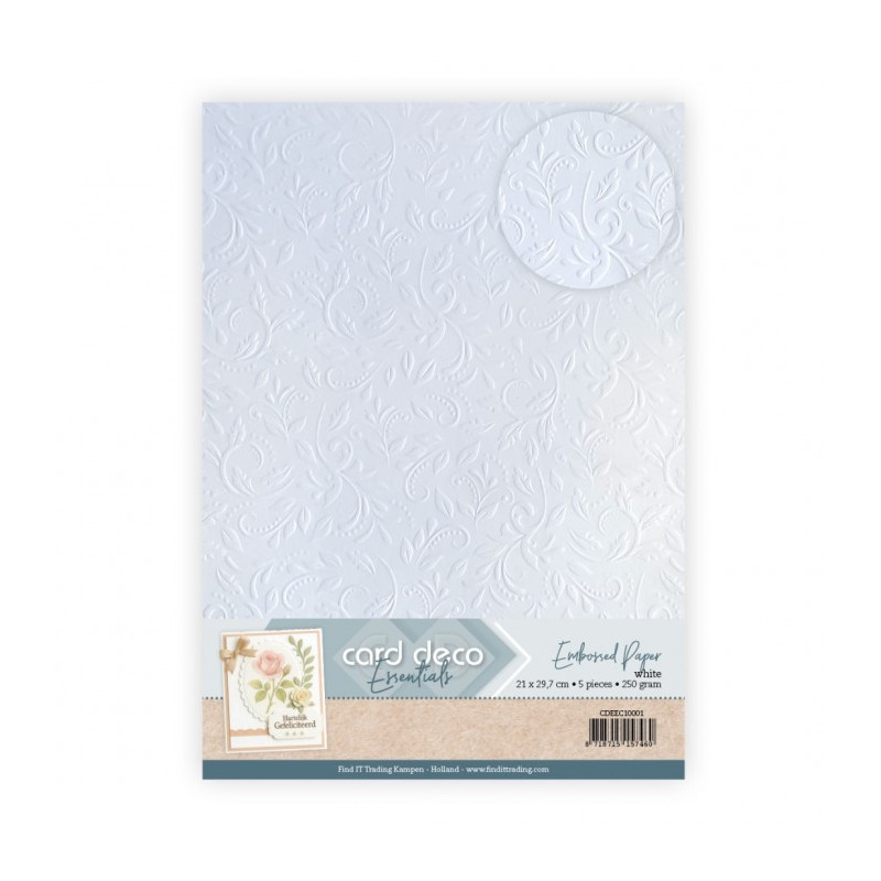 Card Deco Essentials - Embossed Paper - Ornamental Grace - White