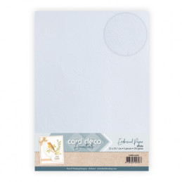 Card Deco Essentials - Embossed Paper - Birdsong Swirl - White