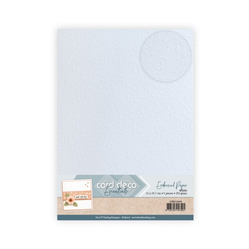 Card Deco Essentials - Embossed Paper - Classic Curl - White