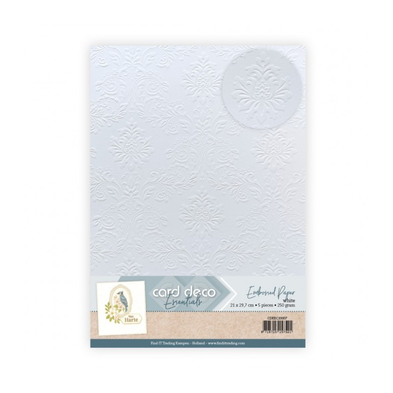 Card Deco Essentials - Embossed Paper - Daisy Delight - White