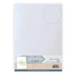 Card Deco Essentials - Embossed Paper - Floral Elegance - White