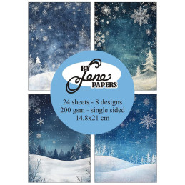 By Lene - Papirpakke A5 - Blue Christmas - BLP269