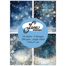 By Lene - Papirpakke A5 - Blue Christmas - BLP269