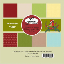 By Lene - Papirpakke 15x15 - Christmas Tones - BLP069
