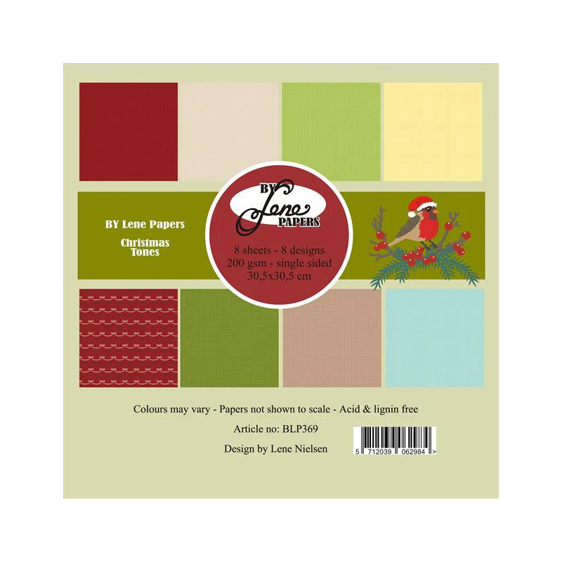 By Lene - Papirpakke 30x30 - Christmas Tones - BLP369
