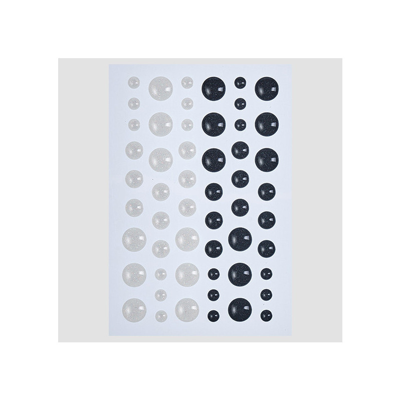 Design5 - Enamel Dots GLIMMER - Klar + Sort - D500022ED